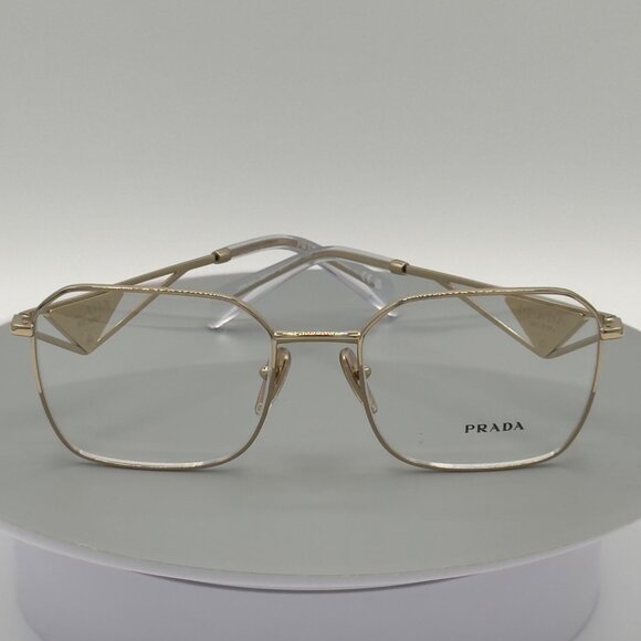 PRADA PR A51V ZVN1O1 Pale Gold Demo Lens 55 mm Women's Eyeglasses - Picture 2 of 11